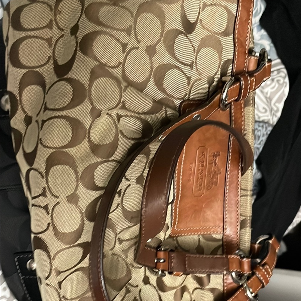 Coach Brown Signature Tote Bag